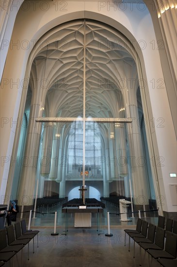 Interior view of the Paulinum, altar, University Church of St Pauli, University Alma Mater Lipsiensis, Leipzig, Saxony, Germany, Europe