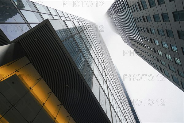 Toronto, Canada-10 February, 2020: Toronto Financial district skyline at a foggy winter day