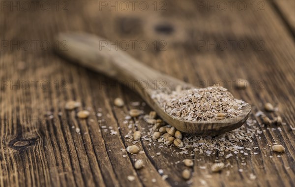 Fresh Wheat Bran as detailed close-up shot (selective focus)