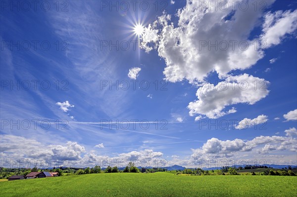 Foehn clouds, near Kempten, Allgäu, Swabia, Bavaria, Germany, Europe