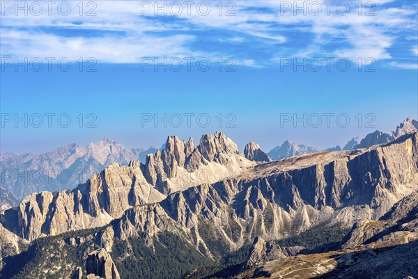 View from the summit of the Lagazuoi, Dolomites, Italy, Europe