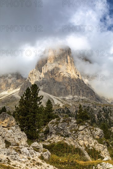 Stone city under the Sassolungo, Passo Sella, South Tyrol