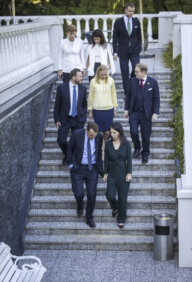 Annalena Bärbock (Alliance 90/The Greens), Federal Foreign Minister, photographed during her participation in the meeting of foreign ministers of the member states of the Council of the Baltic Sea States. Here with, among others, Polish Foreign Minister Radoslaw Sikorski (front left) and Finnish Foreign Minister Elina Valtonen (centre) .