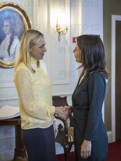 Annalena Bärbock (Alliance 90/The Greens), Federal Foreign Minister, photographed during her participation in the meeting of foreign ministers of the member states of the Council of the Baltic Sea States. Here with the Finnish Foreign Minister Elina Valtonen