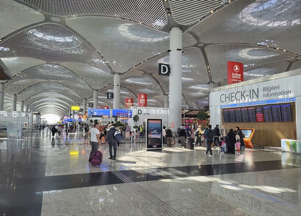 Check In area of Istanbul Ataturk Airport in Istanbul, Turkey, Asia