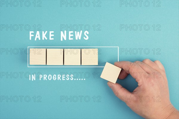 Fake News in progress, facts and propaganda, conspiracy theory concept, media and manipulation, mind control