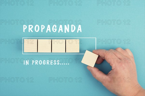 Propaganda in progress, facts and fake news, conspiracy theory concept, media and manipulation, mind control