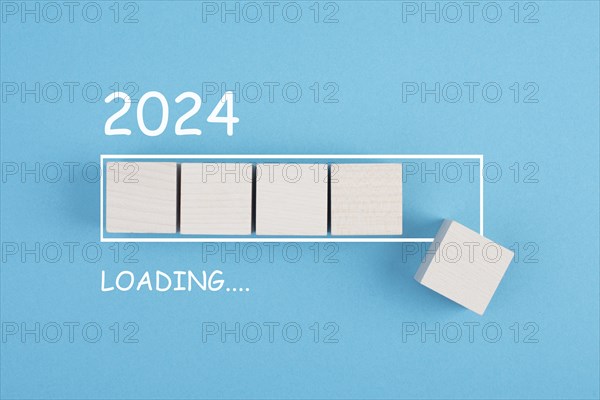 New year 2024 is loading, calendar date, end of the year