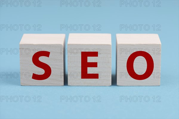 SEO is standing on cubes, website optimization, ranking strategy, search engine