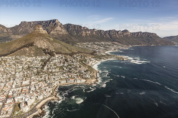 Twelve Apostles and Sea Point (Cape Town, South Africa), view from helicopter