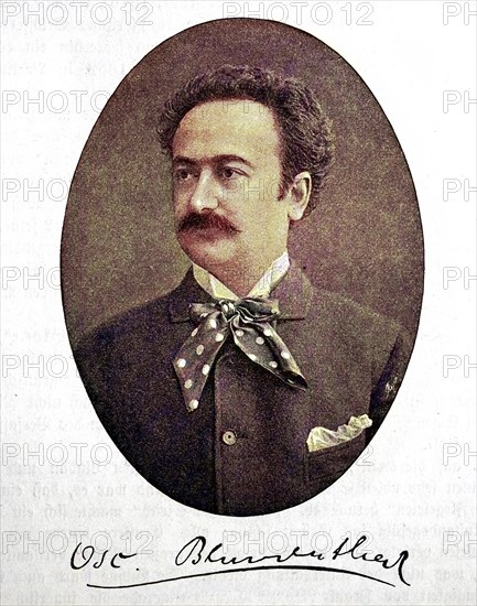 Oscar Blumenthal, also Oskar Blumenthal, 13 March 1852, 24 April 1917, was a German writer, critic and playwright, digital reproduction of an original from the 19th century, original date unknown