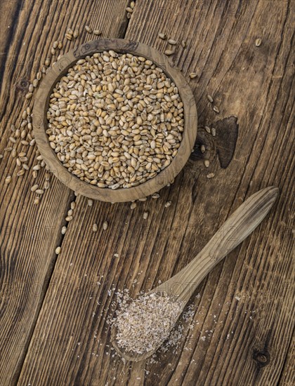 Fresh Wheat Bran as detailed close-up shot (selective focus)