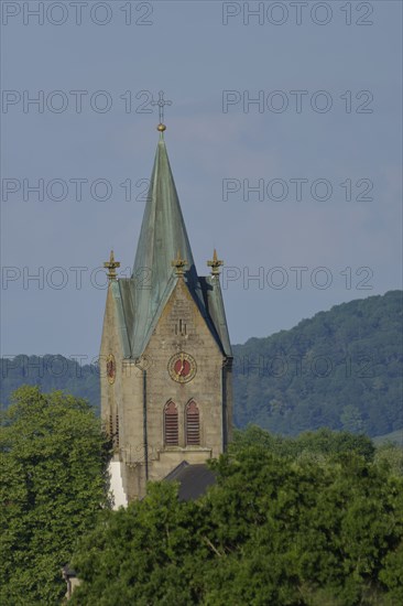 Village church in Bibersfeld, Schwäbisch Hall-Bibersfeld, church, religion, service, place of worship, building, architecture, Swabian-Franconian Forest nature park Park, Schwäbisch Hall, Hohenlohe, Heilbronn-Franconia, Germany, Europe