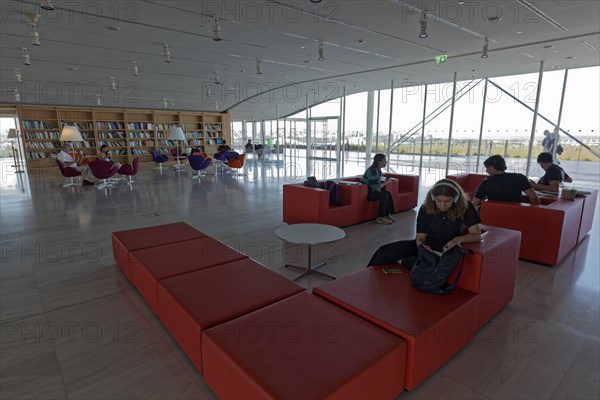 Reading room in the cultural centre of the Stavros Niarchos Foundation, architect Renzo Piano, Kallithea, metropolitan region of Athens, Attica, Greece, Europe