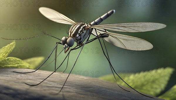 Animal, insect, mosquito, mosquito on skin, bite, close-up, AI generated, AI generated