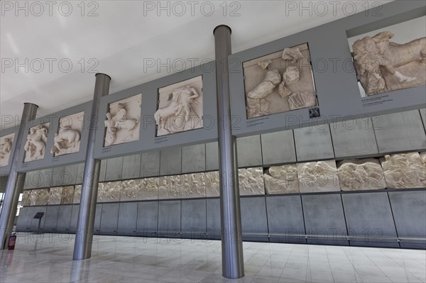 Parthenon Frieze, Acropolis Museum, Architect Bernard Tschumi, Athens, Greece, Europe