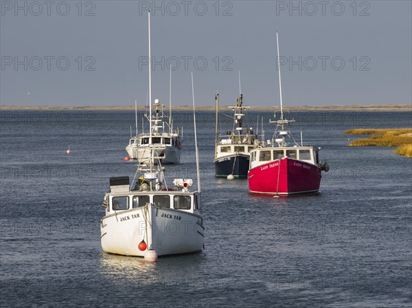 Colorful boats in Chatham Harbor, Chatham, Massachusetts on Cape Cod, USA, North America