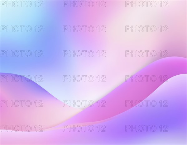 Abstract pastel gradient with fluid waves in pink and blue tones, creating a soft and dreamy feeling, AI generated