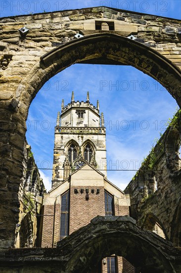 All Saints Church in Pontefract, Ruins, West Yorkshire, England, United Kingdom, Europe