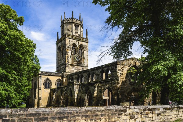 All Saints Church in Pontefract, Ruins, West Yorkshire, England, United Kingdom, Europe