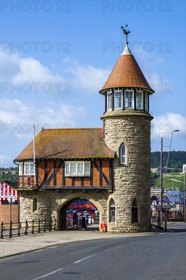 Marina and Harbour over Vincent Pier, Scarborough, North Yorkshire, England, United Kingdom, Europe