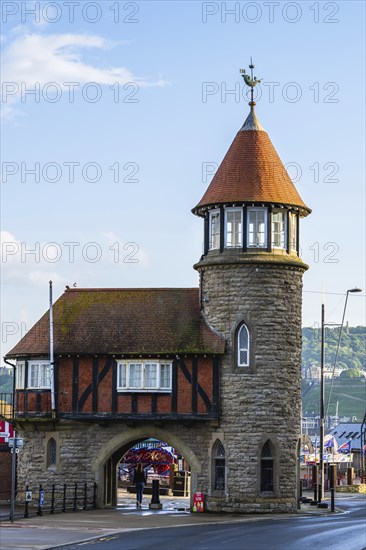 Marina and Harbour over Vincent Pier, Scarborough, North Yorkshire, England, United Kingdom, Europe