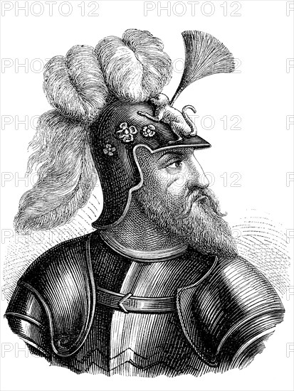 Frederick the Free, 1257, 16 November 1323, often also called Frederick the Bitten, was Margrave of Meissen and Landgrave of Thuringia and after the death of his cousin Konradin the last male Hohenstaufen scion, Historical, digital reproduction of an original from the 19th century