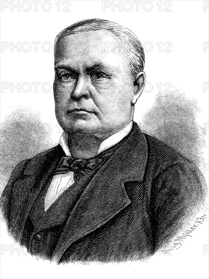 Ernst Kuno Berthold fisherman, 23 July 1824, 5 July 1907, a German philosopher and follower of Neo-Kantianism, also known as a historian of philosophy, Historical, digital reproduction of an original from the 19th century