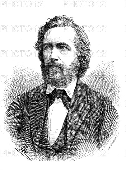 Ernst Heinrich Philipp August Haeckel, 16 February 1834, 9 August 1919, a German physician, zoologist, philosopher, draughtsman and freethinker, who from the 1860s onwards developed the ideas of Charles Darwin into a special theory of descent, Historical, digital reproduction of an original from the 19th century