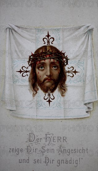 Holy picture, Jesus, der Herr zeige dir dein Angesicht, Germany, 1900, Historical, digital reproduction of an original from the 19th century, Europe