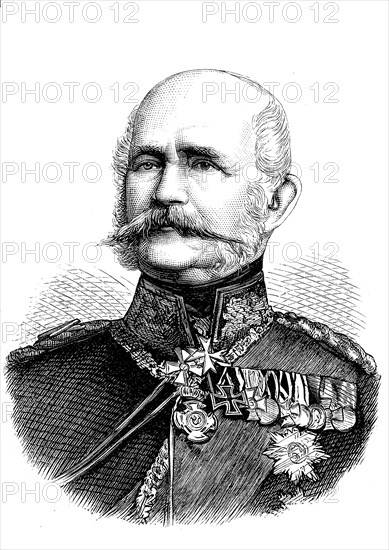 Friedrich August Eberhard von Württemberg, 24 January 1813, 12 January 1885, Prussian colonel general of cavalry with the rank of field marshal and commanding general of the guard corps for over 20 years, Historical, historical, digital reproduction of an original from the 19th century