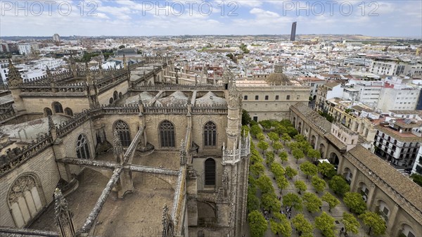 View from the Giralda, Seville Cathedral, Catedral de Santa Maria de la Sede, Seville, Andalusia, Spain, Europe