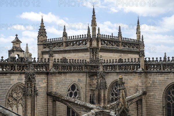 View from the Giralda, Seville Cathedral, Catedral de Santa Maria de la Sede, Seville, Andalusia, Spain, Europe