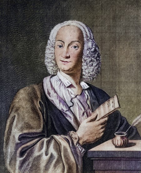 Antonio Vivaldi (1678-1741), Italian composer and violinist, born in Verona, Historic, digitally restored reproduction from a 19th century original, Record date not stated