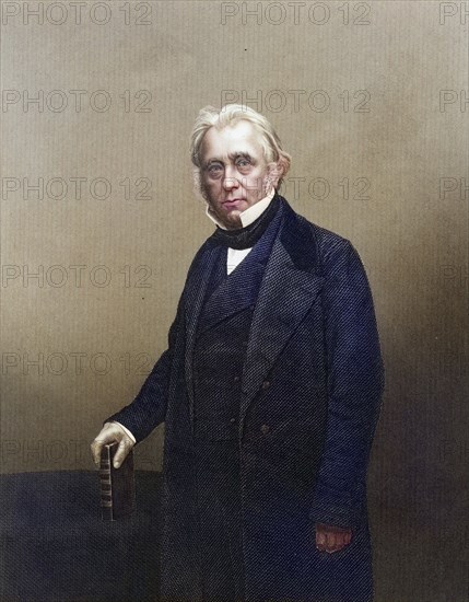 Thomas Babbington Macaulay, 1st Baron Macaulay (1800-1859), British historian, poet and Whig politician, born in Leicester, England. Author of History of England from the Accession of James II (1848) and Lays of Ancient Rome (1842) . Engraving from The Illustrated News of the World (London, ca. 1860), Historical, digitally restored reproduction from a 19th century original, Record date not stated