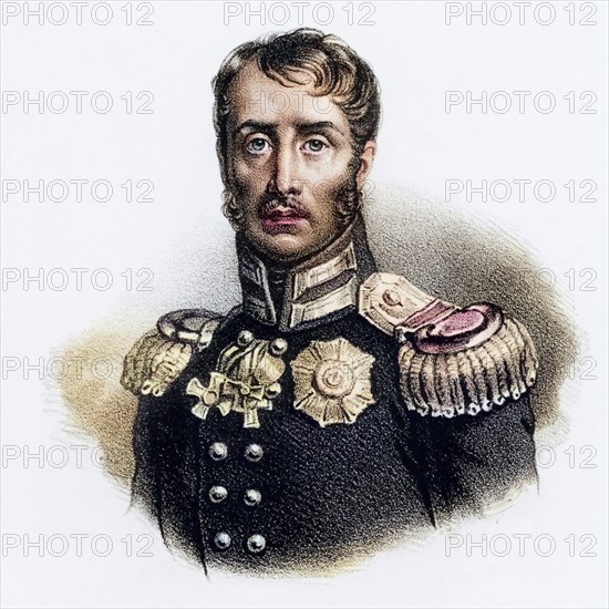 Frederick William III (1770-1840), King of Prussia from 1797, declared war on Napoleon Bonaparte in 1806. Lithograph, ca. 1830, Historical, digitally restored reproduction from a 19th century original, Record date not stated