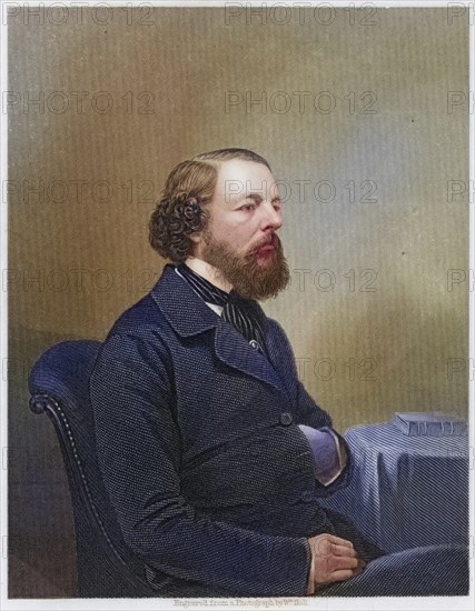 James Sheridan Muspratt (1821-1871) studied chemistry with Thomas Graham in Glasgow and London and with Justus von Liebig in Giessen (1843) . Founder of the Liverpool College of Chemistry (1848) and author of Chemistry. (London, ca. 1860) . Copper engraving, Historic, digitally restored reproduction from a 19th century original, Record date not stated