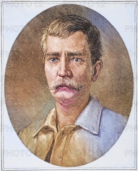 Sir Henry Morton Stanley, born John Rowlands, 1841 to 1904, Welsh journalist and explorer. From Africa, dets Opdagelse, Erobring og Kolonisation, published in Copenhagen, 1901, Historical, digitally restored reproduction from a 19th century original, Record date not stated