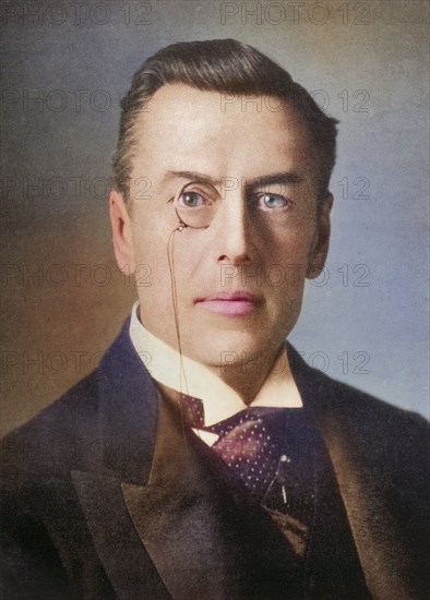 Joseph Chamberlain 1836 to 1914, influential British businessman, politician and statesman. From the book South Africa and the Transvaal War, Volume 1 by Louis Creswicke, published 1900, Historical, digitally restored reproduction from a 19th century original, Record date not stated