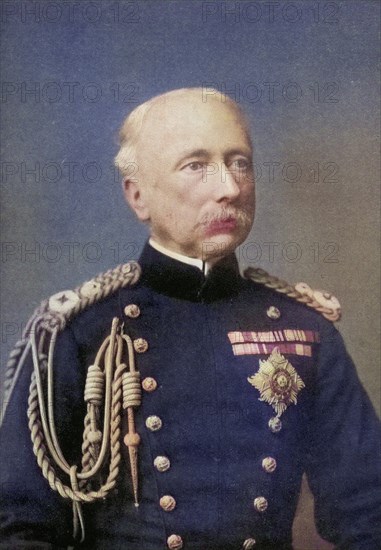 Field Marshal Garnet Joseph Wolseley, 1st Viscount Wolseley, 1833 to 1913, British army officer. From the book South Africa and the Transvaal War, Volume 1 by Louis Creswicke, published 1900, Historic, digitally restored reproduction from a 19th century original, Record date not stated