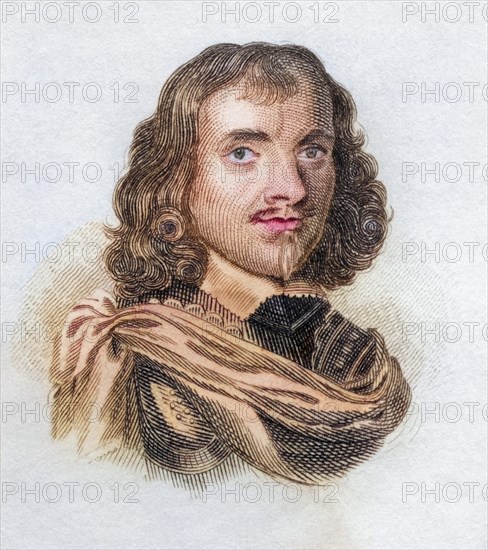 Elias Ashmole, 1617 to 1692, English antiquarian, politician, officer, astrologer and student of alchemy. From the book Crabbes Historical Dictionary, published in 1825, Historical, digitally restored reproduction from a 19th century original, Record date not stated