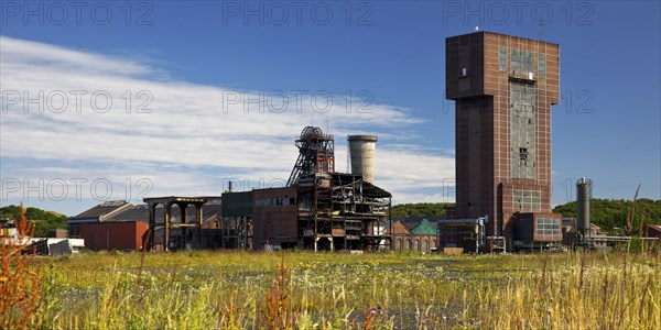 Hammerhead tower of the former Heinrich Robert colliery, Ost colliery, Hamm, Ruhr area, North Rhine-Westphalia, Germany, Europe