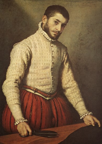 Painting by Giovanni Battista Moroni (born between 1521 and 1524 in Albino, died around 1580), Italian painter, The Tailor, Historical, digitally restored reproduction from a 19th century original, Record date not stated