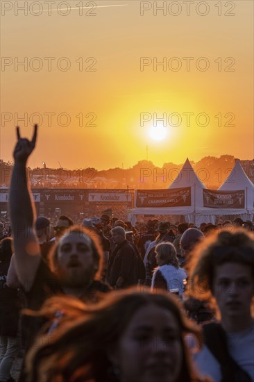 Evening atmosphere at the Wacken Open Air in Wacken. The traditional metal festival takes place from 31 July to 2 August 2024