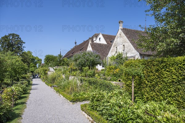 Cell house and historic herb garden, Ittingen Charterhouse, Warth-Weiningen near Frauenfeld, Canton Thurgau, Switzerland, Europe