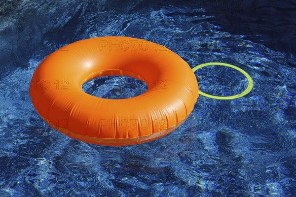 Summer, inflatable swim ring in a pool, Province of Quebec, Canada, North America