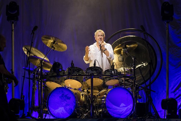 Nick Mason (drummer of Pink Floyd) live on Nick Mason's Saucerful of Secrets, Set the Controls Tour at the Tempodrom in Berlin on 30/07/2024