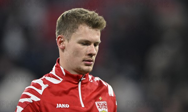 Goalkeeper Alexander Nübel VfB Stuttgart (33) portrait, pensive, Allianz Arena, Munich, Bavaria, Germany, Europe