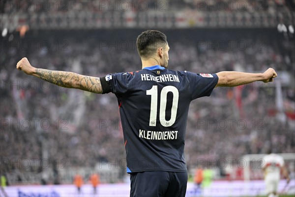 Goal celebration Tim Kleindienst 1. FC Heidenheim 1846 FCH (10) MHPArena, MHP Arena Stuttgart, Baden-Württemberg, Germany, Europe