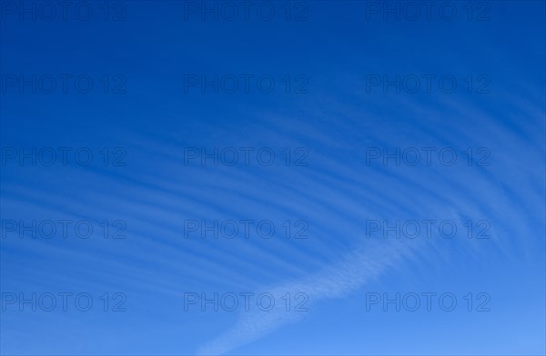 Veil clouds Cirrostratus Ice clouds, above blue sky